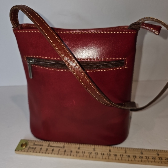 Italian Leather Borse en Pelle Red Crossbody Bag - Picture 5 of 13